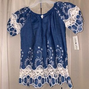 Blue Lace Blouse